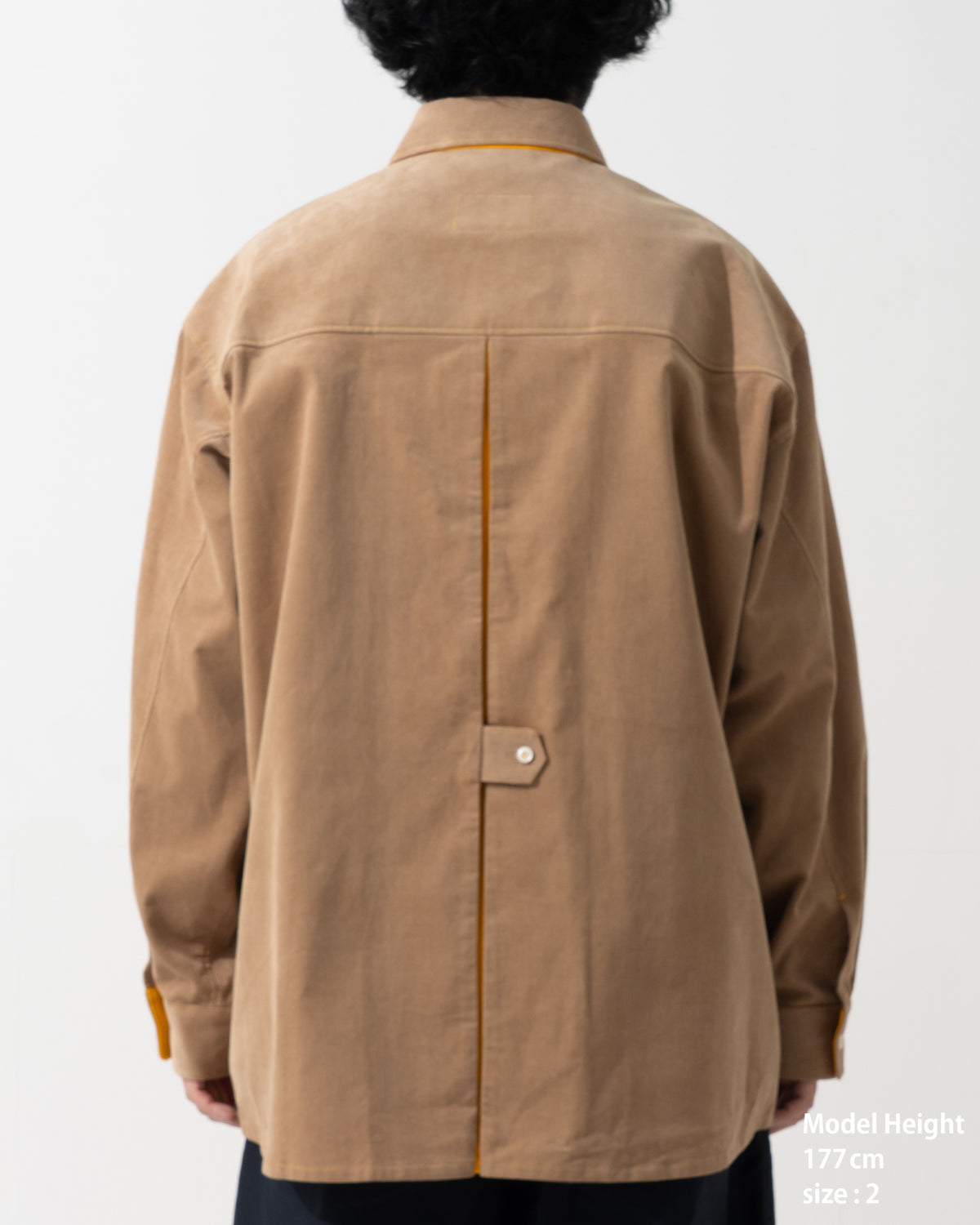 SPLIT SS SHIRT / off white & khaki