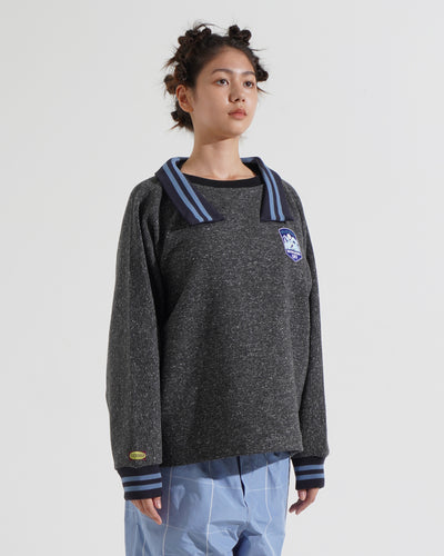 TWEED COLLAR PULLOVER