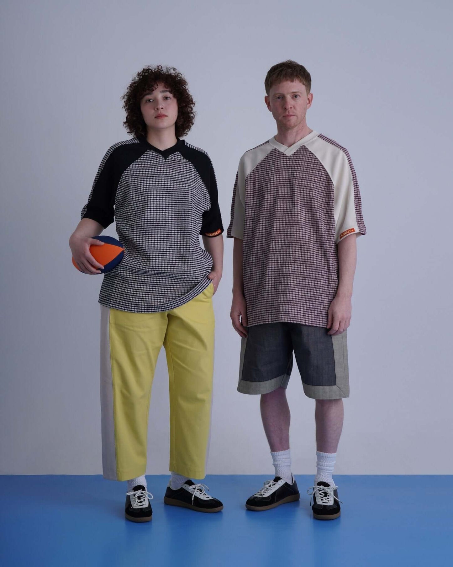 GRIDIRON T - SHIRT / ivory & burgundy check - TUCKSHOP