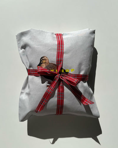 GIFT WRAPPING HOLIDAY DUCK WRAP TOTE light gray