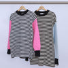 BORDER LONG SLEEVE CUT SEW