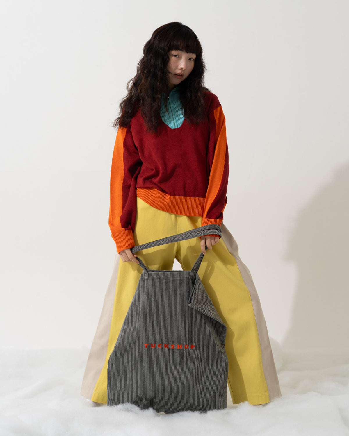 CORDUROY TOTE / dark green