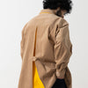 SPLIT SS SHIRT / off white & khaki