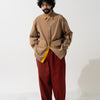 SPLIT SS SHIRT / off white & khaki