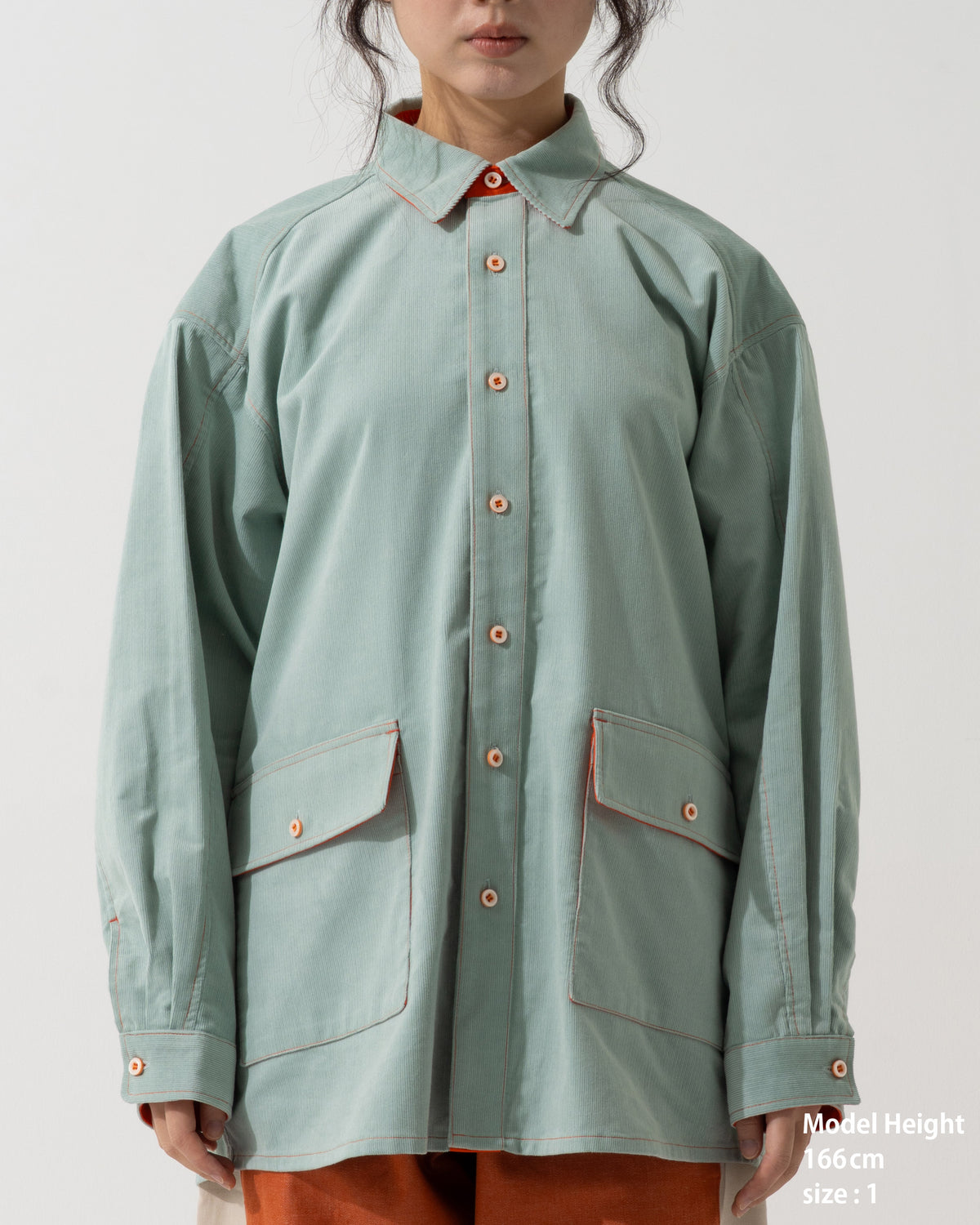 SPLIT SS SHIRT / off white & khaki