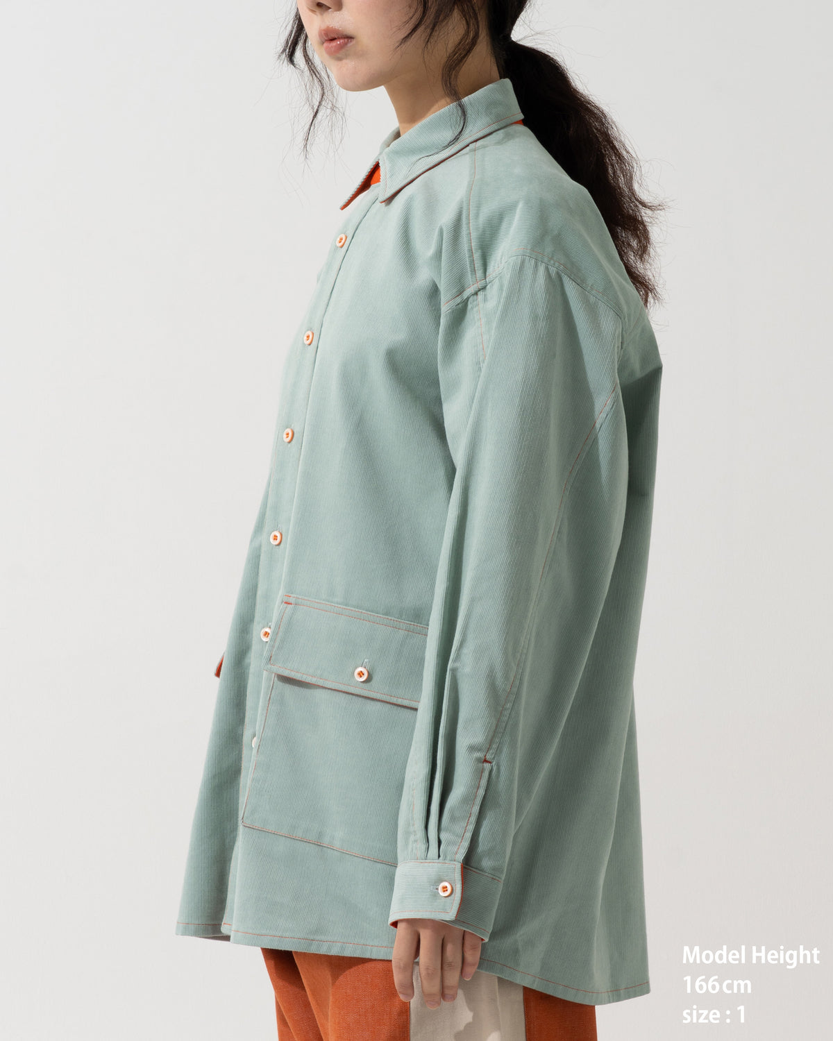 SPLIT SS SHIRT / off white & khaki