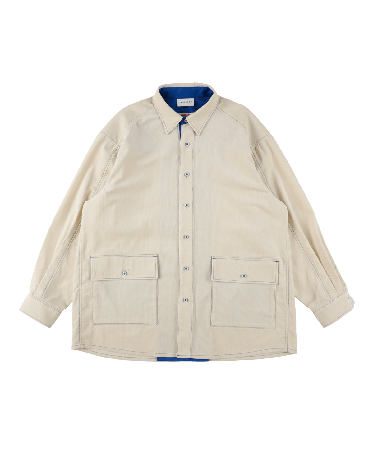 CORDUROY OVERSHIRT / off white & blue