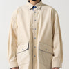 SPLIT SS SHIRT / off white & khaki