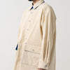 SPLIT SS SHIRT / off white & khaki