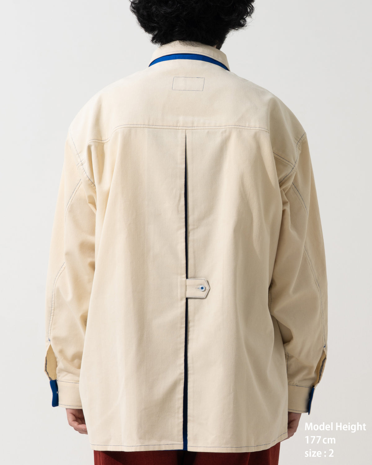 SPLIT SS SHIRT / off white & khaki