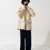 CORDUROY OVERSHIRT / off white & blue