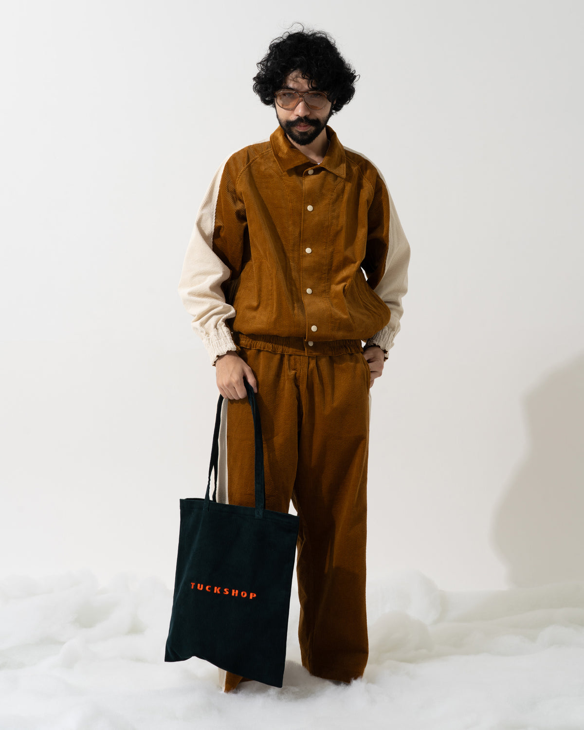 CORDUROY TOTE / dark green