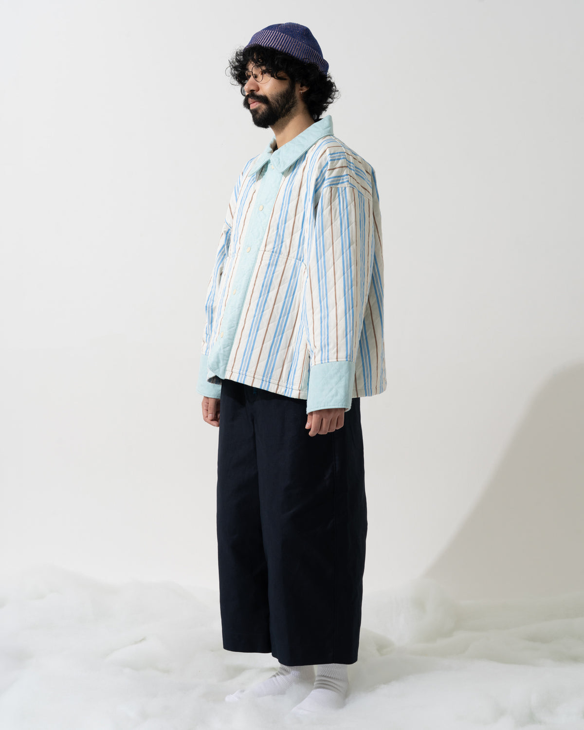 SNAP CORDUROY PANTS / amber & ivory