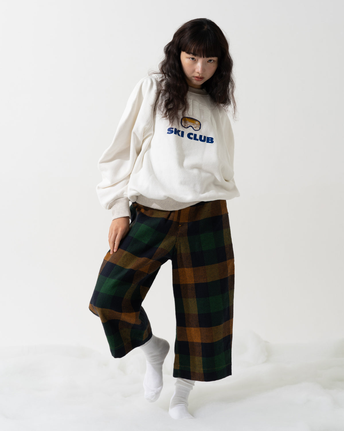 SNAP CORDUROY PANTS / amber & ivory