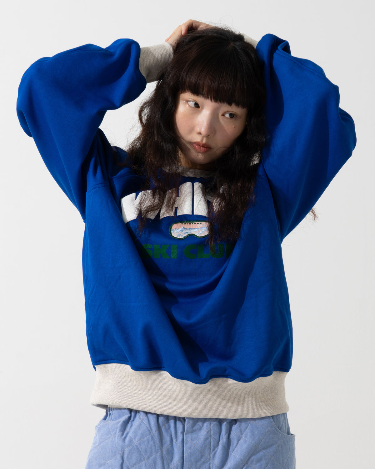 CORDUROY OVERSHIRT / off white & blue