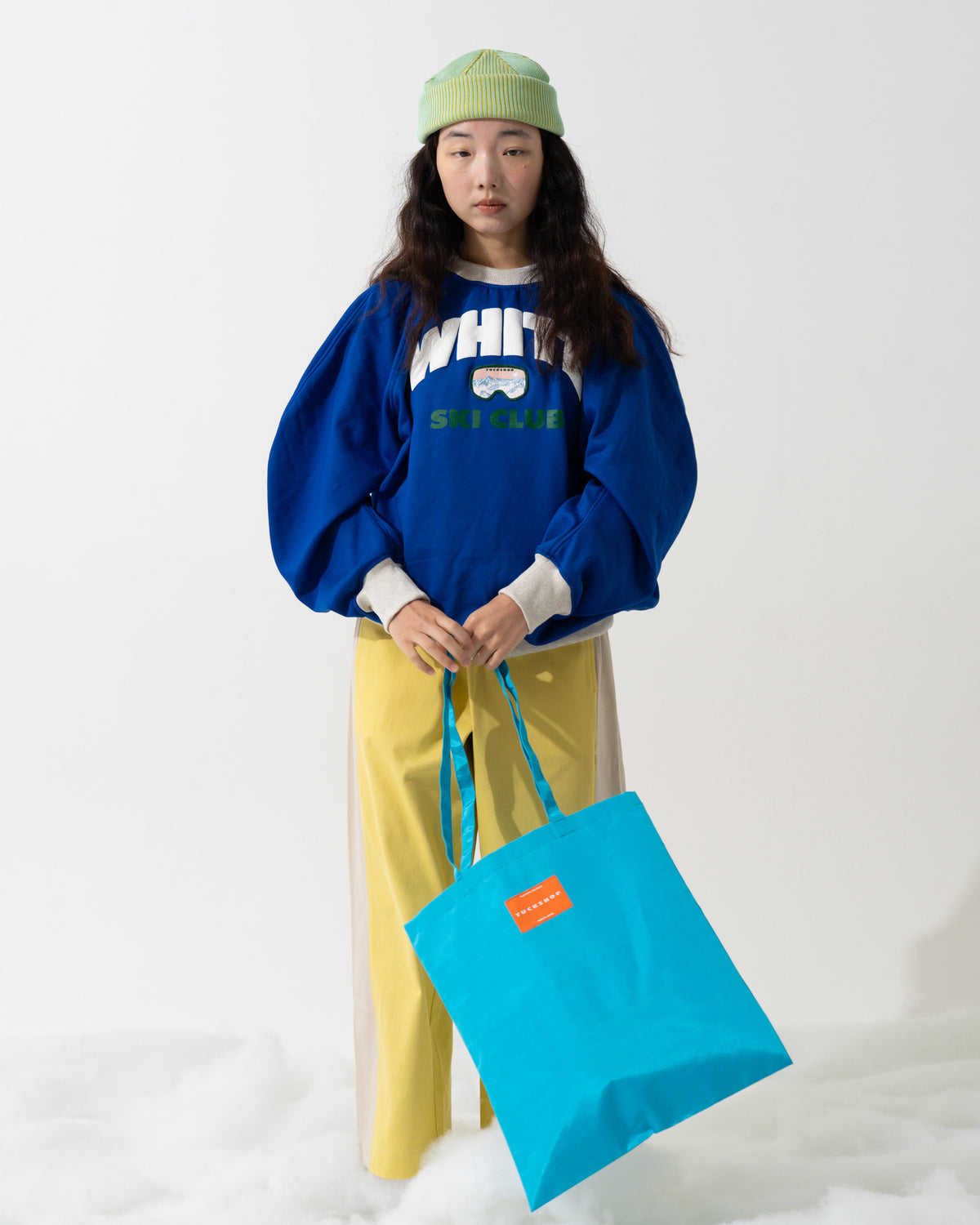 CORDUROY OVERSHIRT / off white & blue
