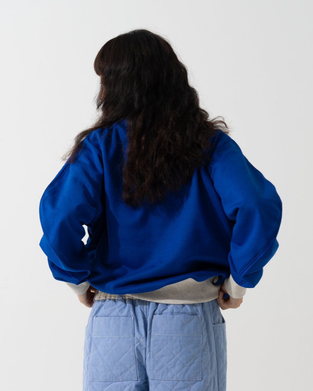 CORDUROY OVERSHIRT / off white & blue