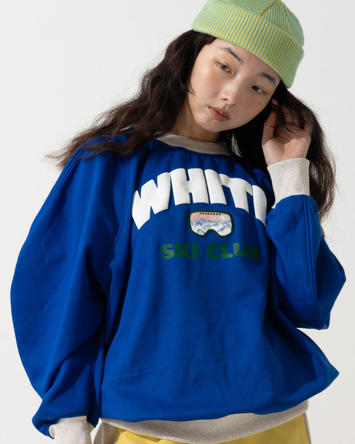 CORDUROY OVERSHIRT / off white & blue