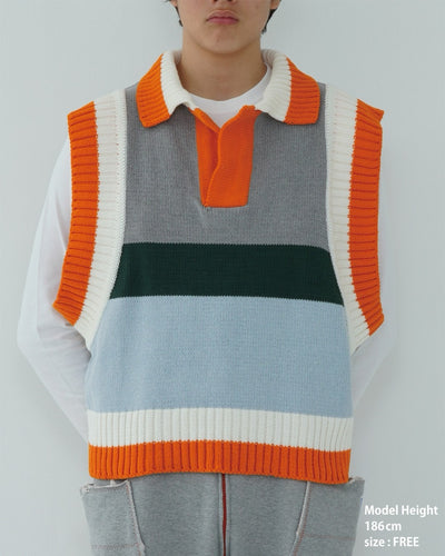 COLLARED KNIT VEST