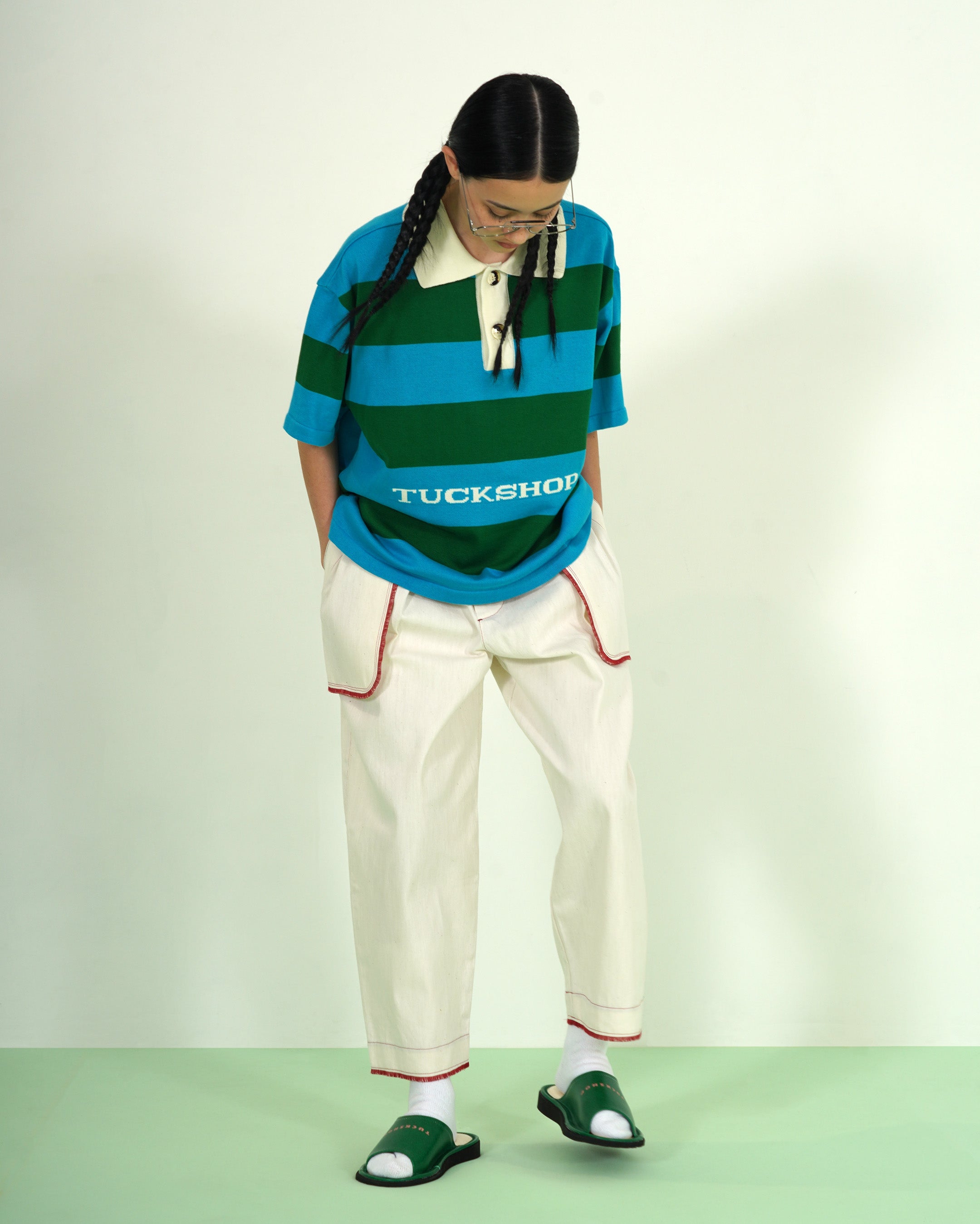 新品　glamb Stitch Pocket Knit Shirt L 13 GB0125/KNT04 : Grunge Symbols Pullover Knit / グランジ