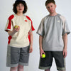 RALLY T-SHIRT / beige & red