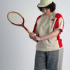 RALLY T-SHIRT / beige & red