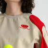 RALLY T-SHIRT / beige & red