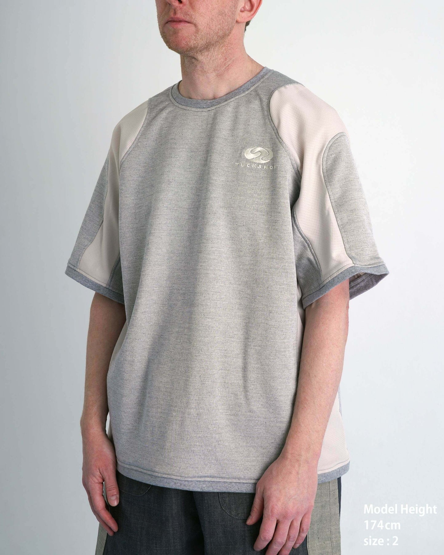 RALLY T-SHIRT / white & dark green