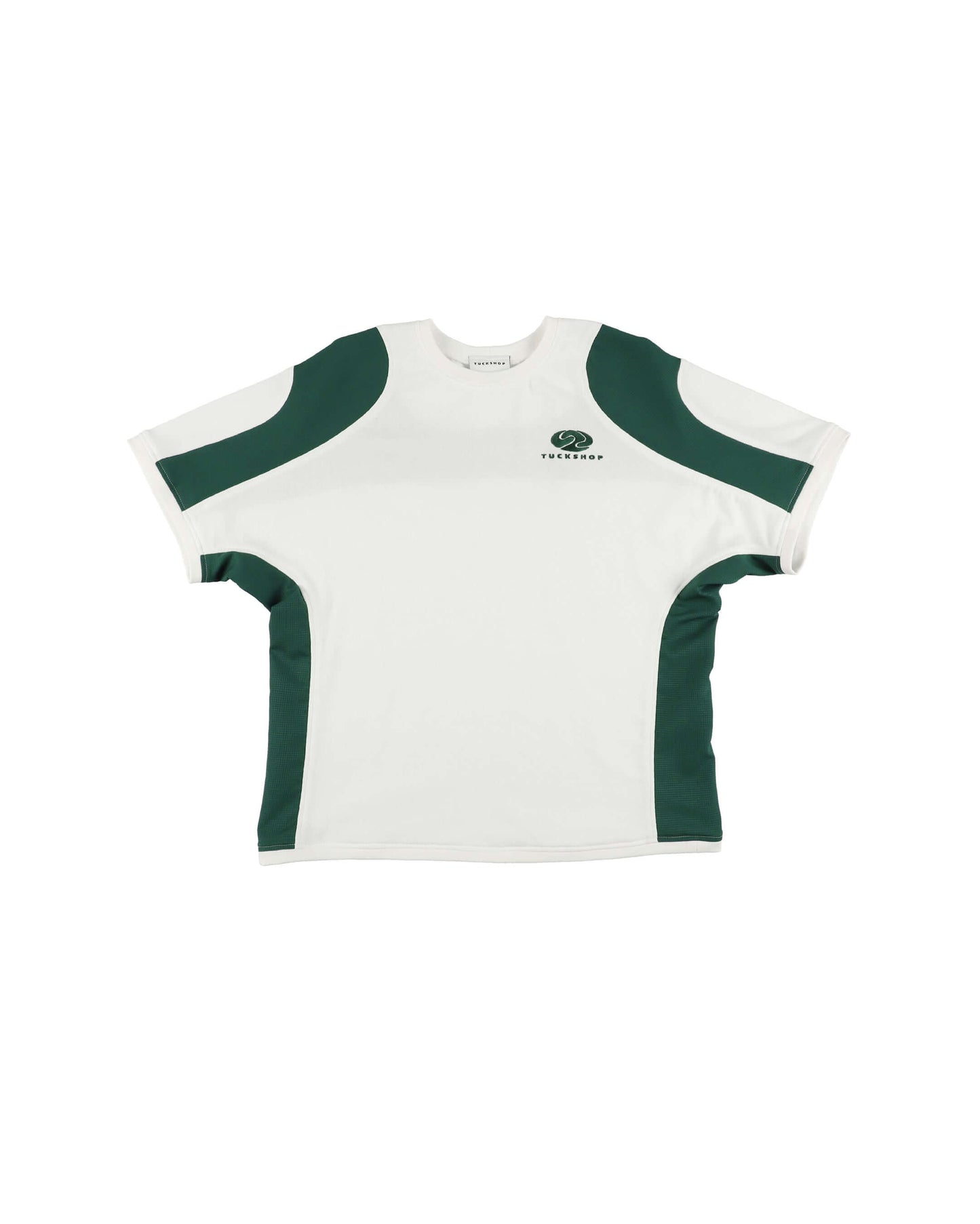 RALLY T-SHIRT / white & dark green