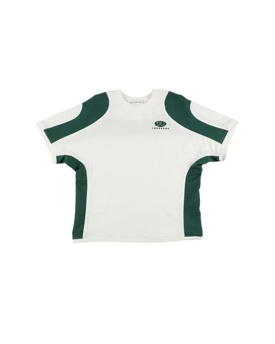 RALLY T-SHIRT / white & dark green