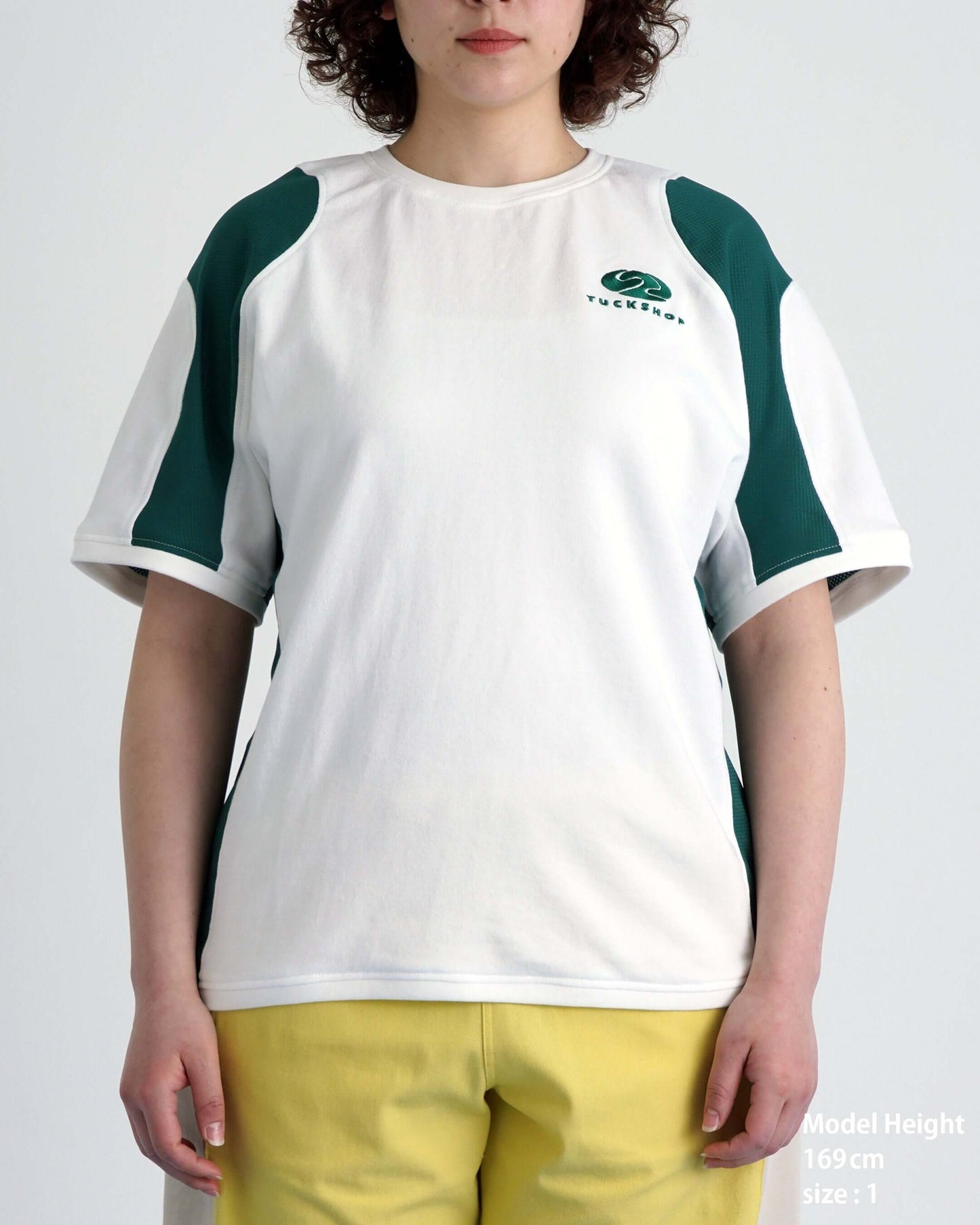 RALLY T-SHIRT / white & dark green