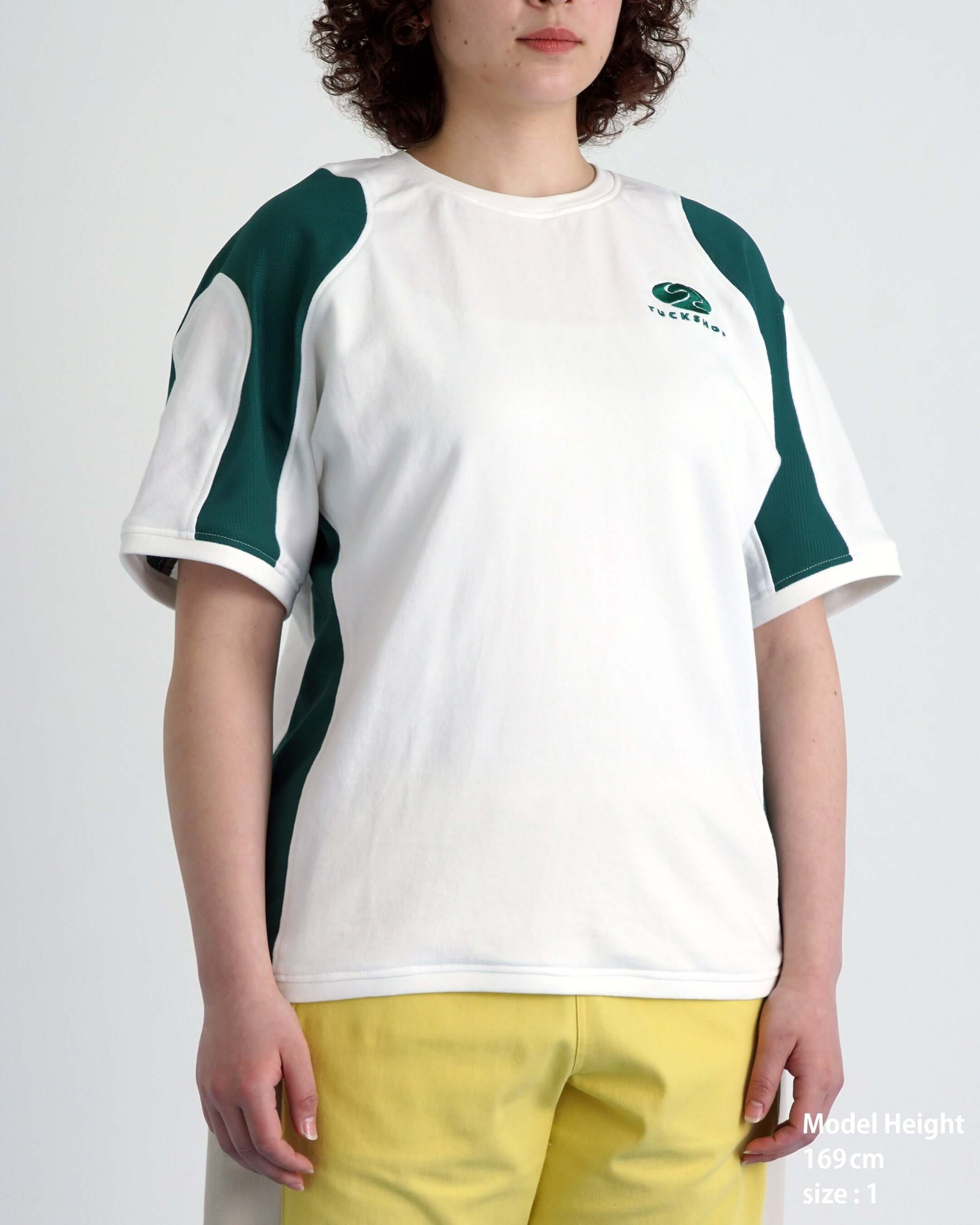 SALSATION 新作新品 Round Nech T-Shirt RALLY T-SHIRT white & dark green｜TUCKSHOP（タックショップ）公式