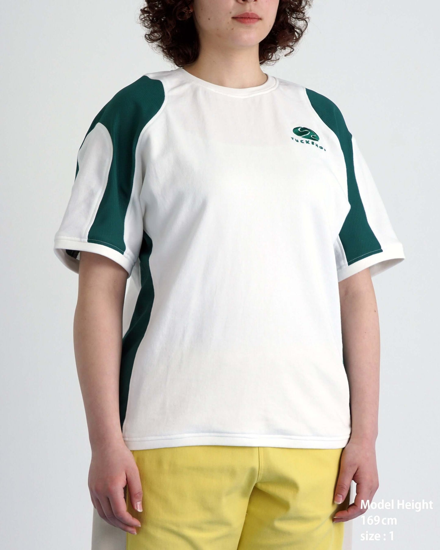 RALLY T-SHIRT / white & dark green