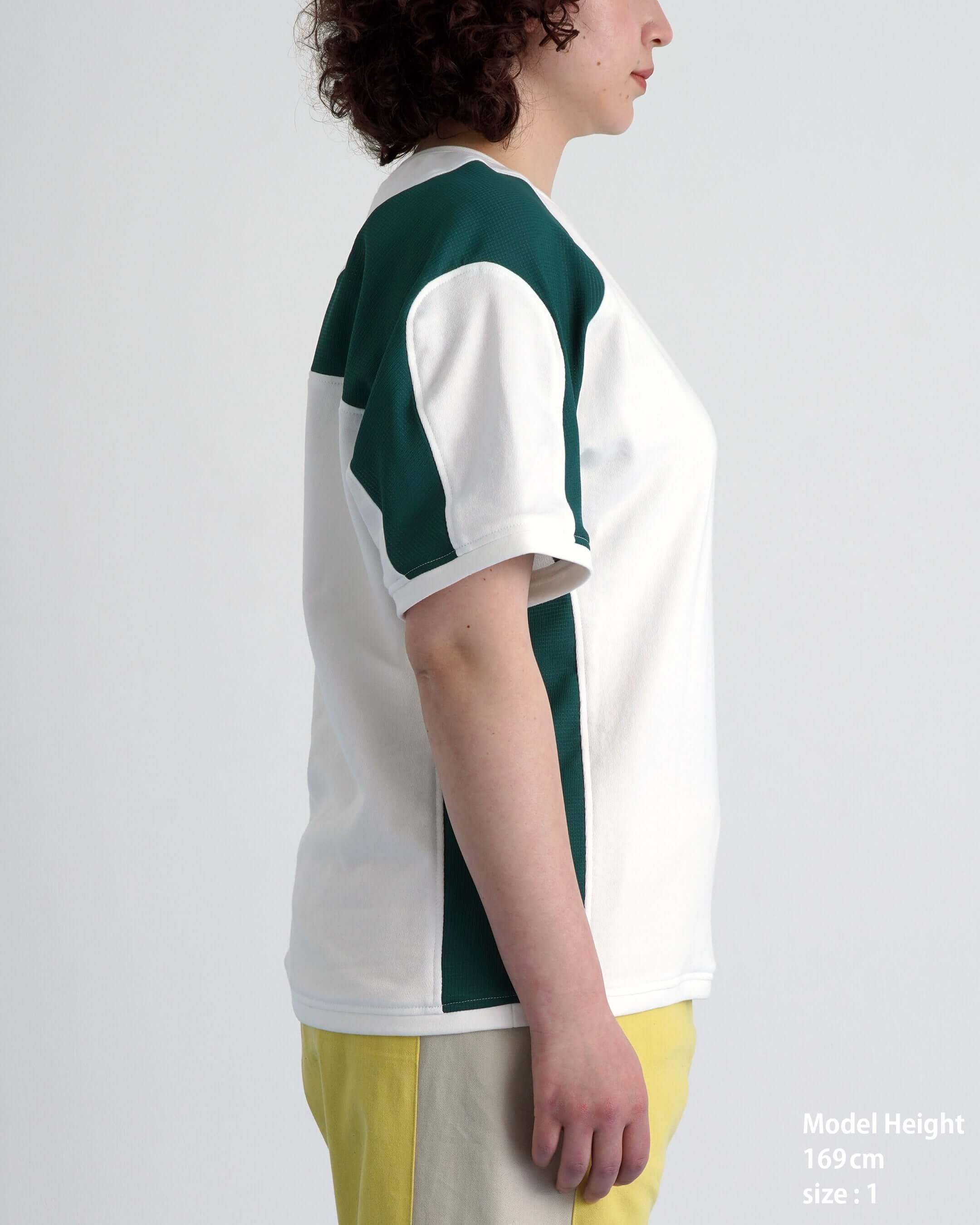 SALSATION 新作新品 Round Nech T-Shirt RALLY T-SHIRT white & dark green｜TUCKSHOP（タックショップ）公式