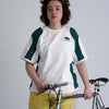 RALLY T-SHIRT / white & dark green