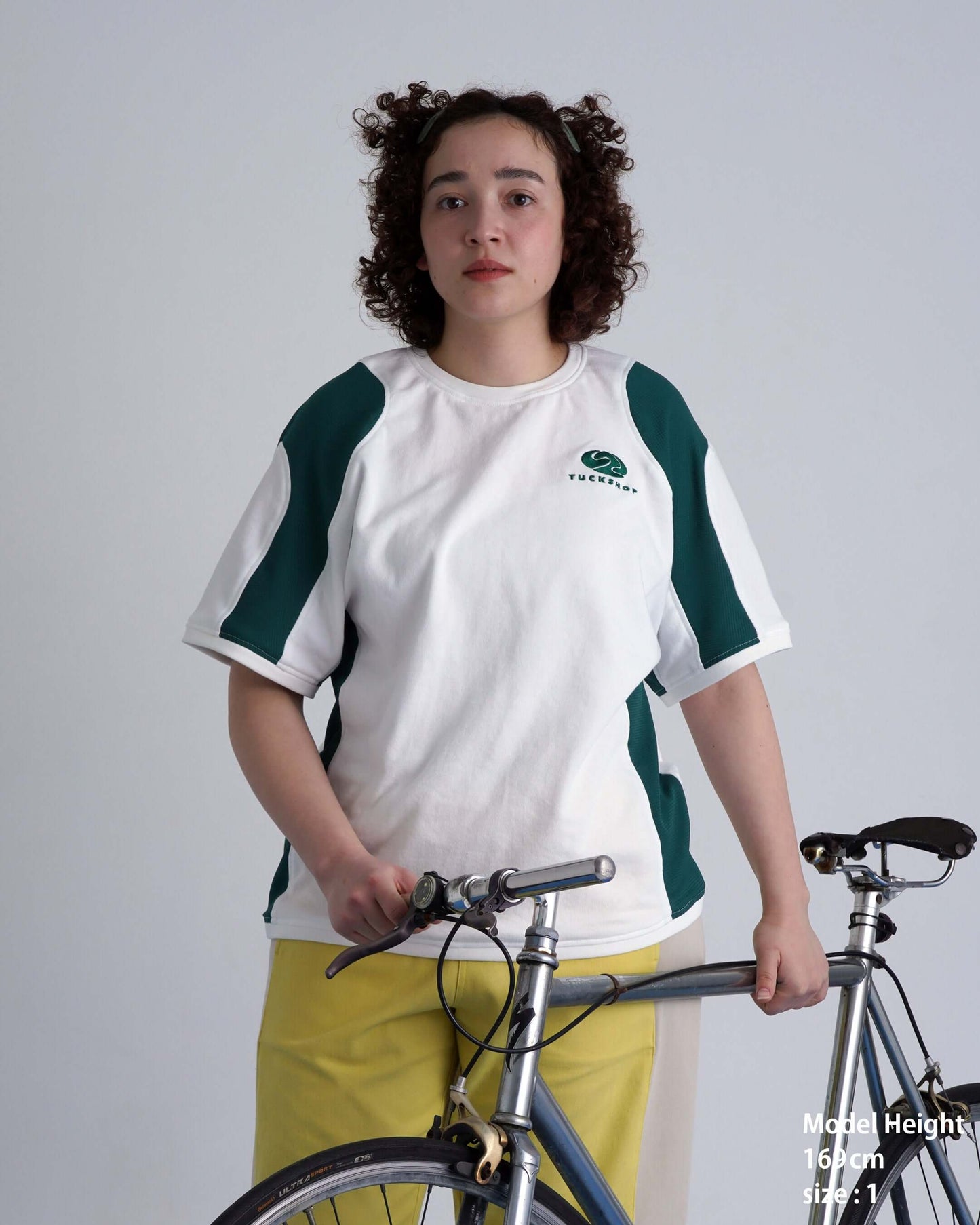 RALLY T-SHIRT / white & dark green