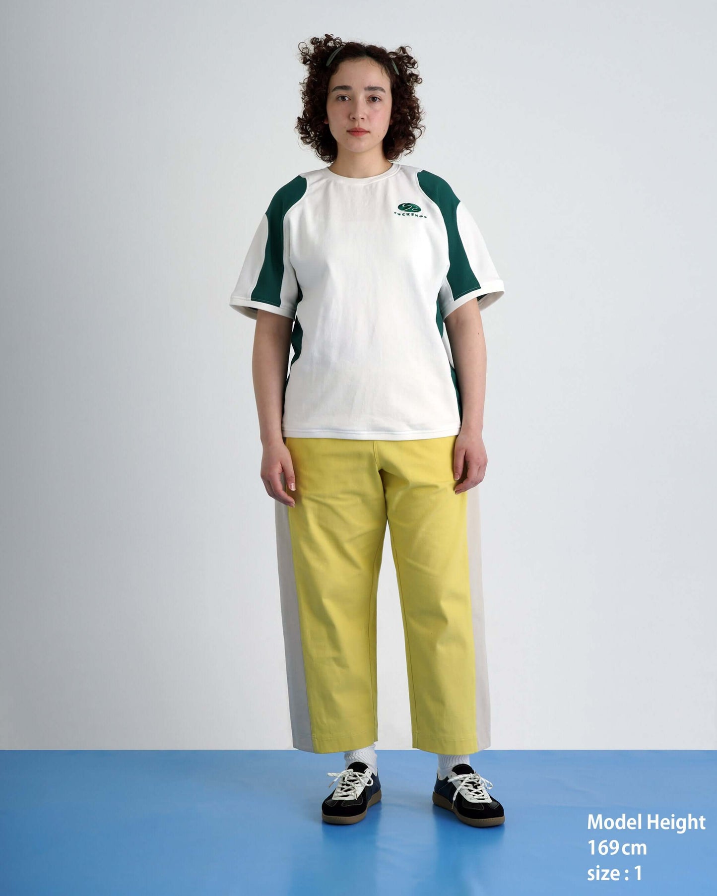 RALLY T-SHIRT / white & dark green