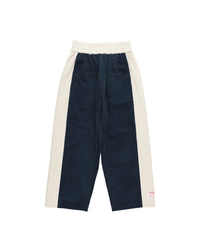 SNAP CORDUROY PANTS / navy & ivory