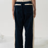 SNAP CORDUROY PANTS / navy & ivory