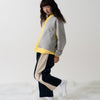 SNAP CORDUROY PANTS / navy & ivory