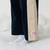 SNAP CORDUROY PANTS / navy & ivory