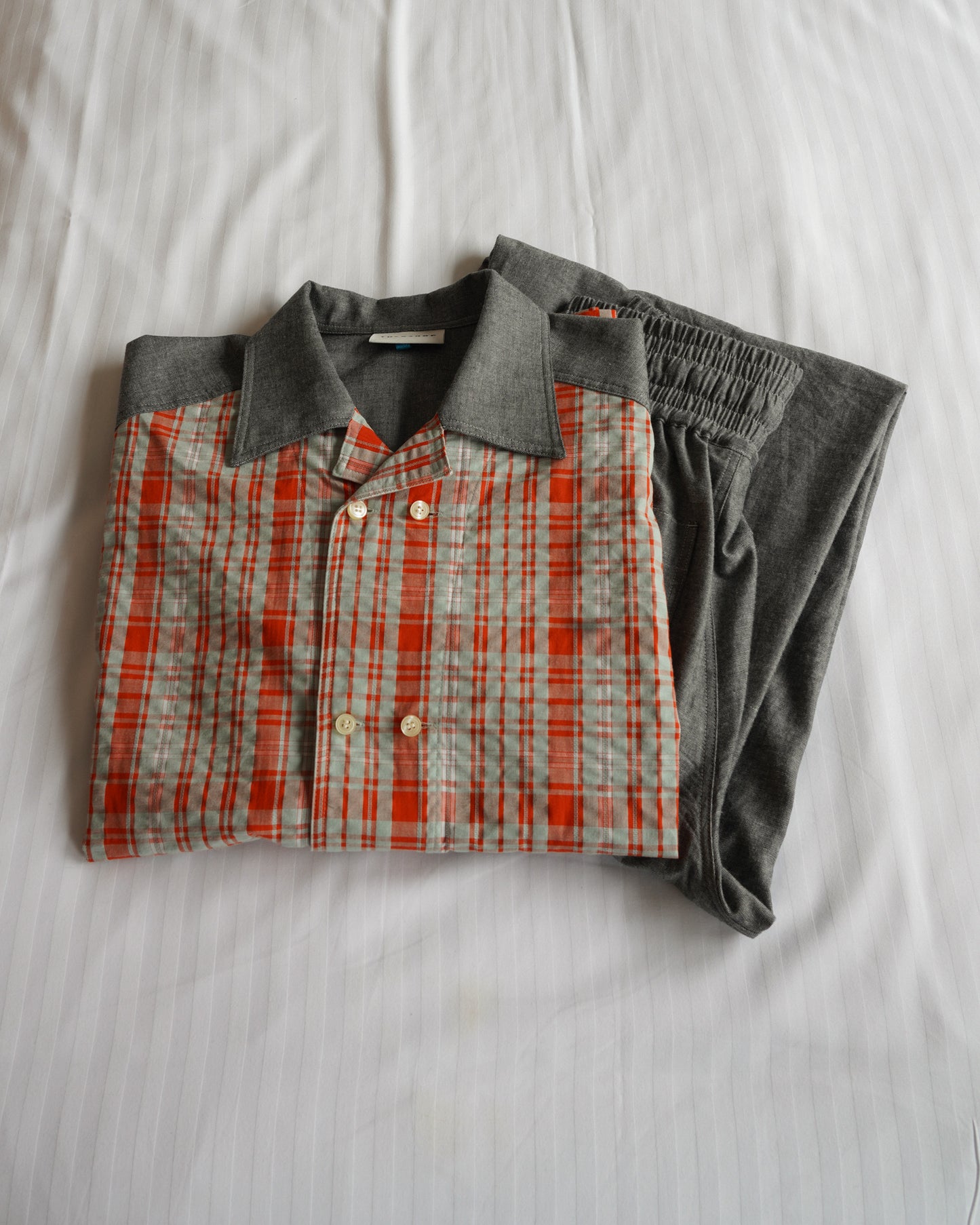 CHECK-IN SHIRT / mint green & red check