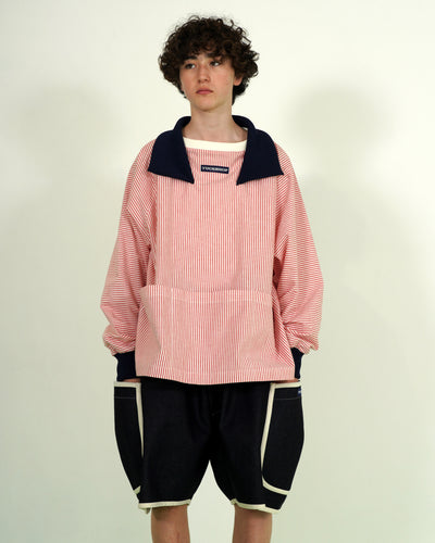 STRIPE COLLAR PULLOVER