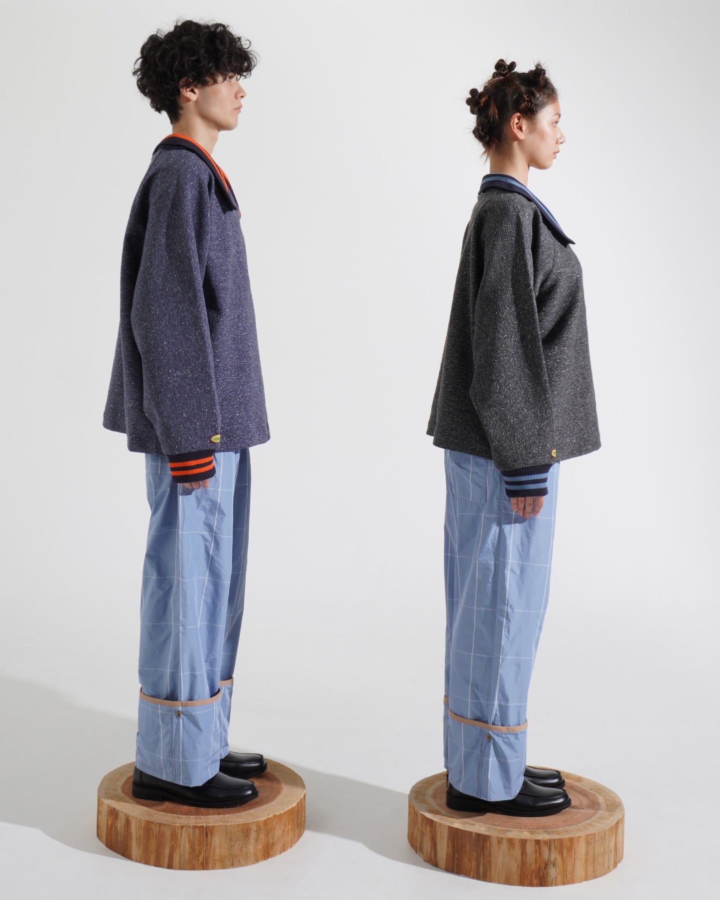 TWEED COLLAR PULLOVER