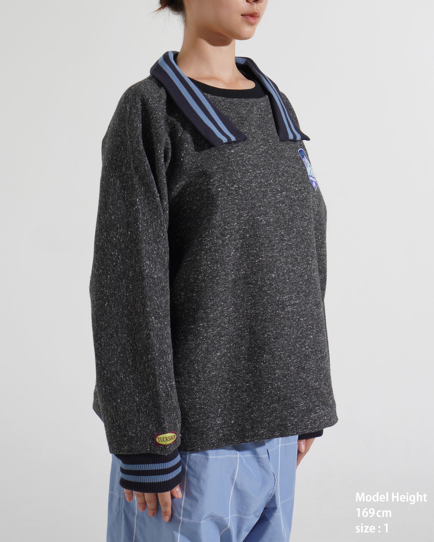 TWEED COLLAR PULLOVER
