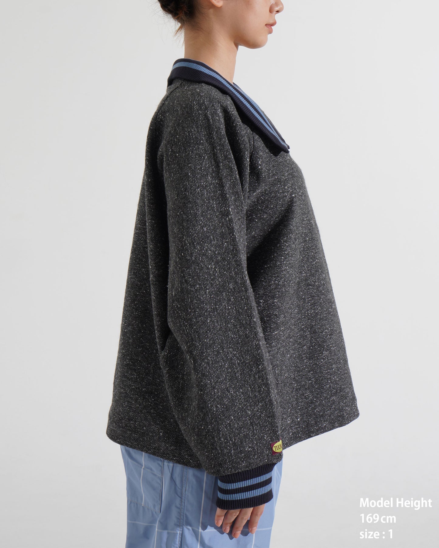 TWEED COLLAR PULLOVER