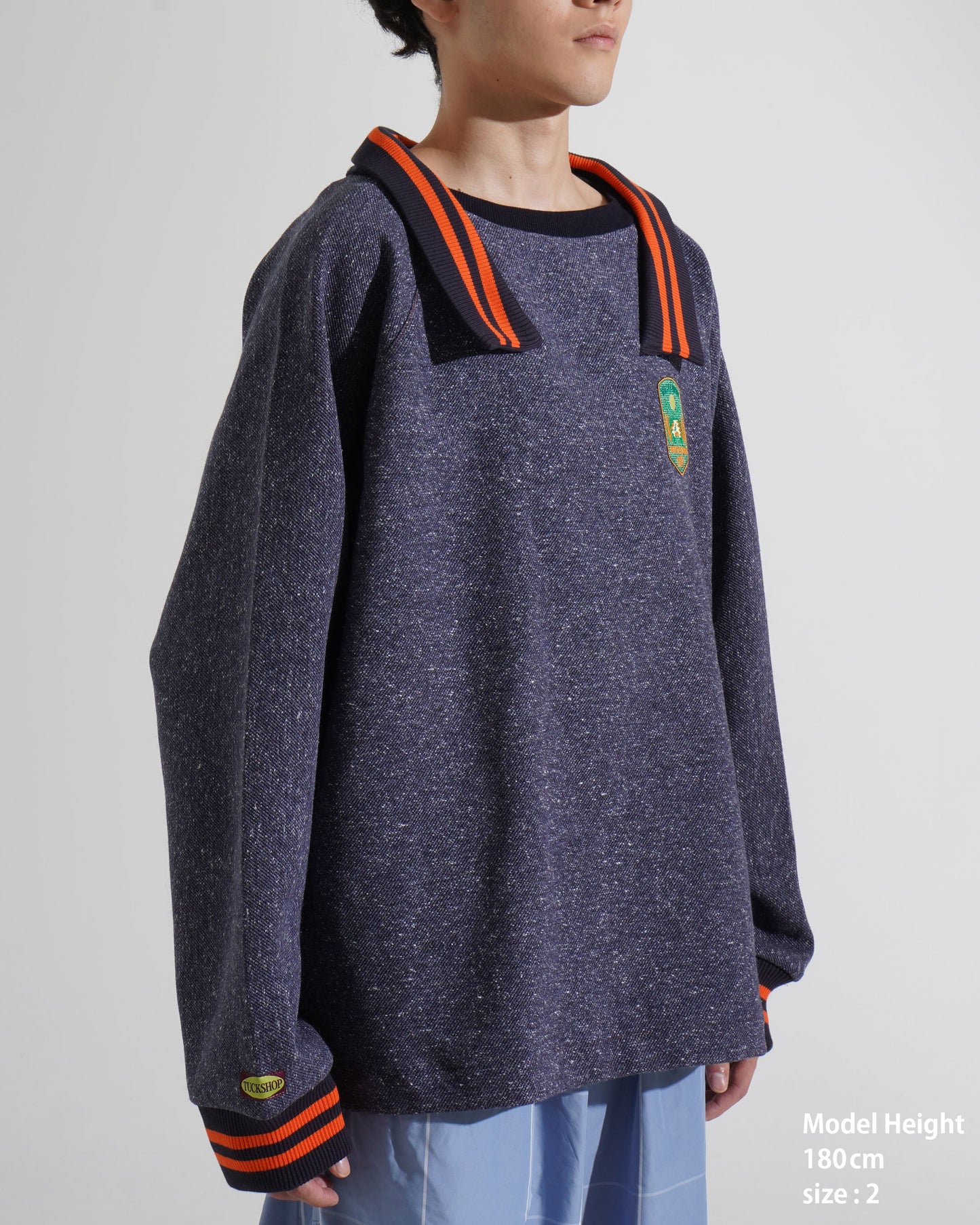 TWEED COLLAR PULLOVER