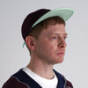 WAFFLE CAP / burgundy & mint green