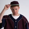 WAFFLE CAP / burgundy & mint green