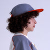 WAFFLE CAP / gray & orange
